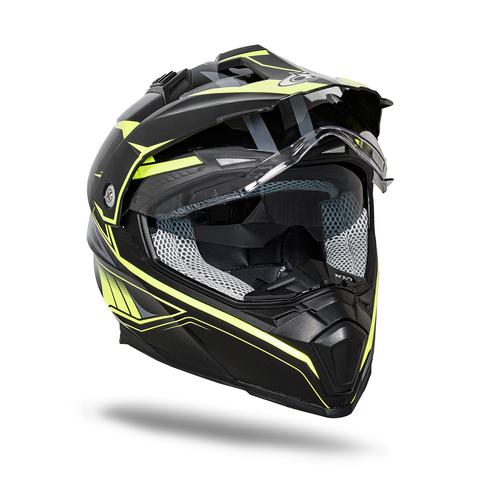 CASCO TOURING NERO LUCIDO / GIALLO TG. L