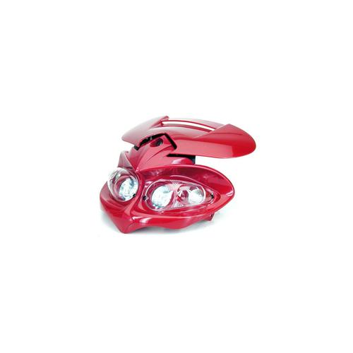 MASCHERA FARO ENDURO ROSSA MANGA