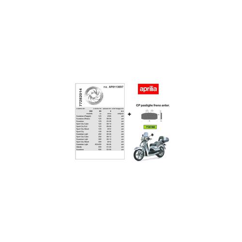 KIT DISCHI-PASTIGLIE APRILIA SCARABEO 125-500